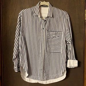 Zara pin strip button down
